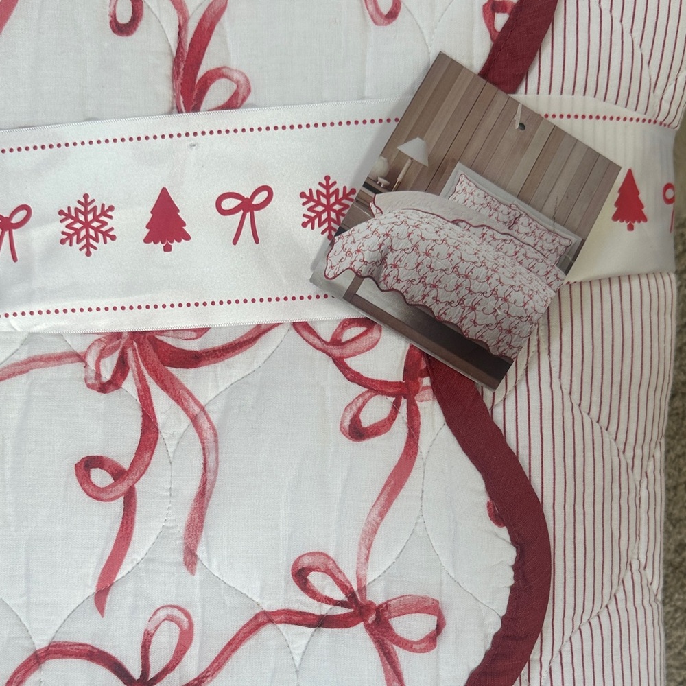 Quilt Set King Ruby and Ribbons
